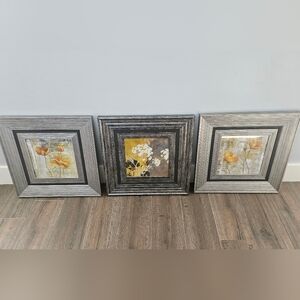 Set of Three Framed Floral Art Prints
